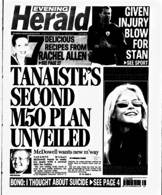 cover page of Evening Herald (Dublin) published on September 18, 2006