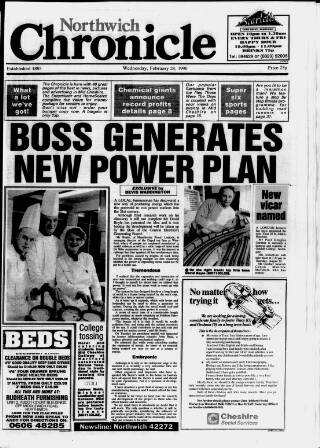 cover page of Northwich Chronicle published on February 28, 1990