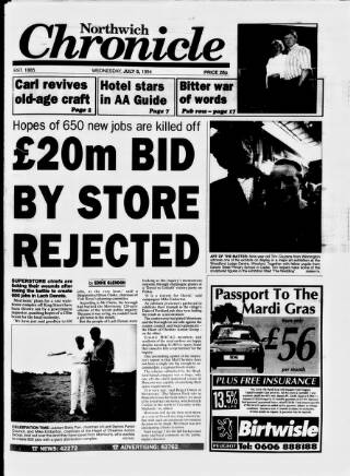 cover page of Northwich Chronicle published on July 6, 1994