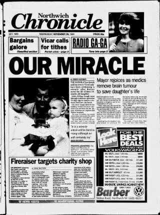 cover page of Northwich Chronicle published on November 30, 1994