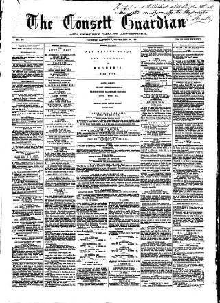 cover page of Consett Guardian published on November 30, 1861