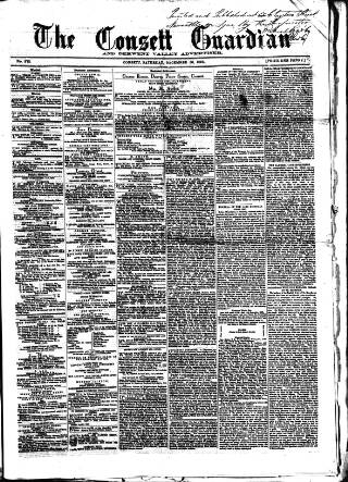 cover page of Consett Guardian published on December 30, 1865