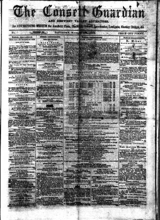 cover page of Consett Guardian published on November 15, 1873