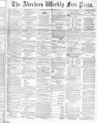 cover page of Aberdeen Weekly Free Press published on November 9, 1872