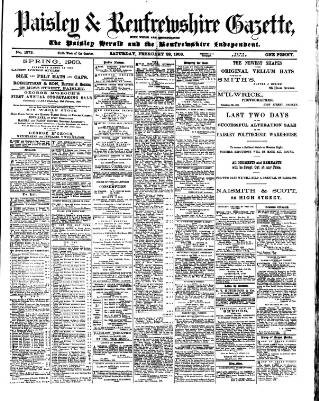 cover page of Paisley & Renfrewshire Gazette published on February 28, 1903