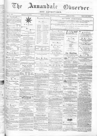 cover page of Annandale Observer and Advertiser published on November 15, 1878