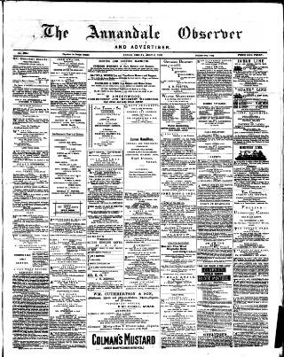 cover page of Annandale Observer and Advertiser published on July 6, 1883