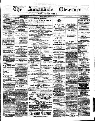 cover page of Annandale Observer and Advertiser published on November 30, 1883