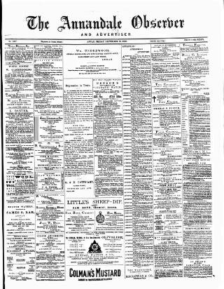 cover page of Annandale Observer and Advertiser published on September 18, 1885