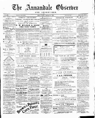 cover page of Annandale Observer and Advertiser published on February 28, 1890