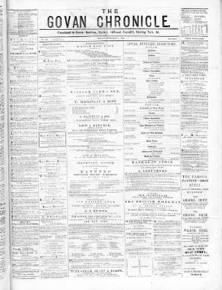 cover page of Govan Chronicle published on February 8, 1878