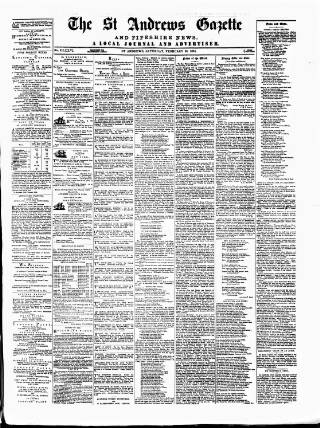 cover page of St. Andrews Gazette and Fifeshire News published on February 28, 1874
