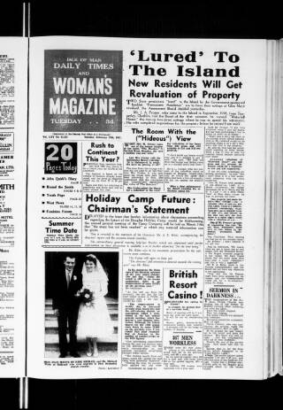 cover page of Isle of Man Daily Times published on February 28, 1961