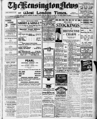 cover page of Kensington News and West London Times published on February 28, 1936