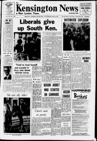 cover page of Kensington News and West London Times published on May 29, 1970