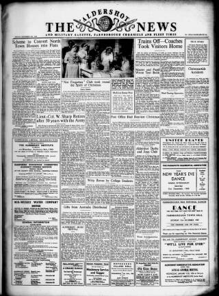 cover page of Aldershot News published on December 30, 1949