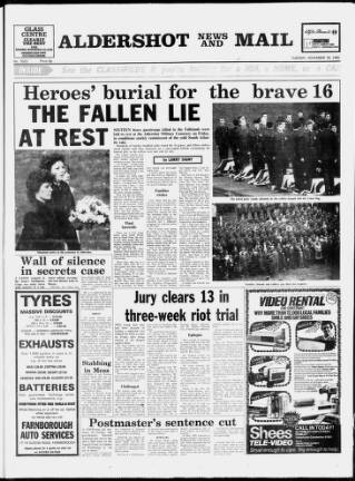 cover page of Aldershot News published on November 30, 1982