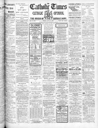 cover page of Catholic Times and Catholic Opinion published on July 6, 1906