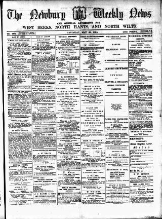 cover page of Newbury Weekly News and General Advertiser published on May 29, 1884