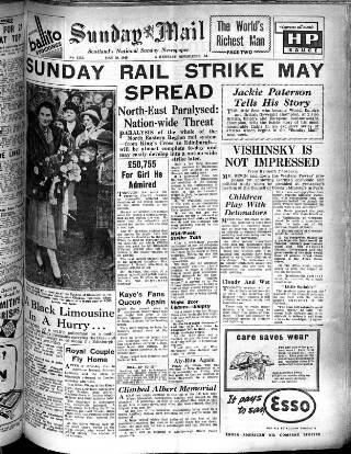 cover page of Sunday Mail (Glasgow) published on May 29, 1949