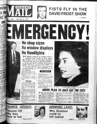 cover page of Sunday Mail (Glasgow) published on December 13, 1970