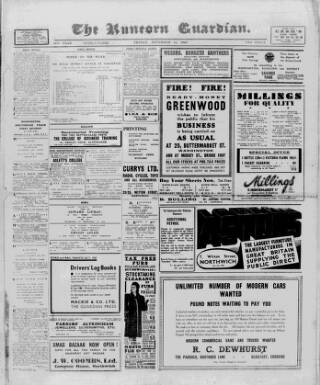 cover page of Runcorn Guardian published on November 15, 1940