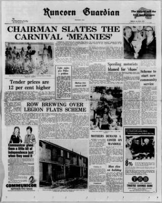 cover page of Runcorn Guardian published on July 6, 1973