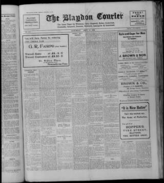 cover page of Blaydon Courier published on September 18, 1926