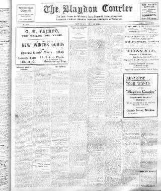 cover page of Blaydon Courier published on November 30, 1929