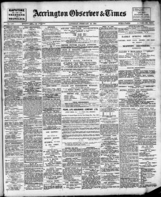 cover page of Accrington Observer and Times published on February 28, 1914