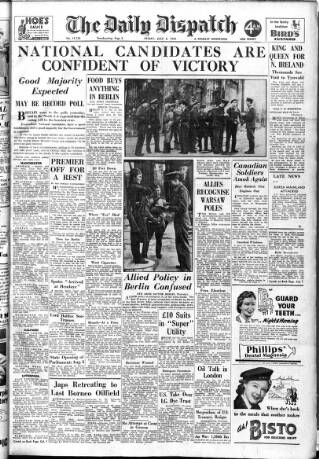 cover page of Daily Dispatch (Manchester) published on July 6, 1945