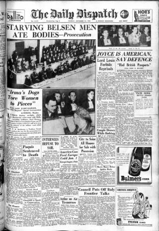cover page of Daily Dispatch (Manchester) published on September 18, 1945