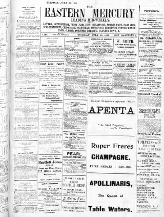 cover page of Eastern Mercury published on July 25, 1911