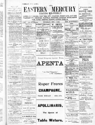 cover page of Eastern Mercury published on December 5, 1911