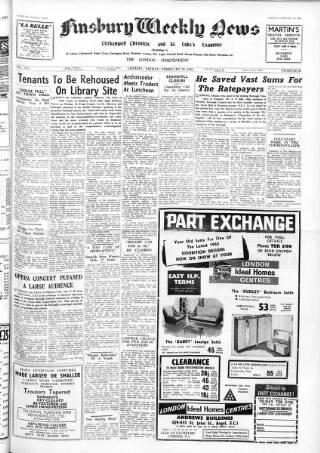 cover page of Finsbury Weekly News and Chronicle published on February 26, 1965