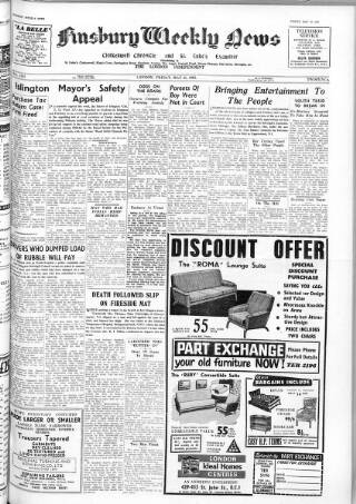 cover page of Finsbury Weekly News and Chronicle published on May 21, 1965