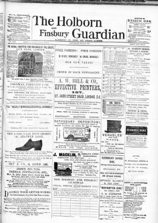 cover page of Holborn and Finsbury Guardian published on July 6, 1901