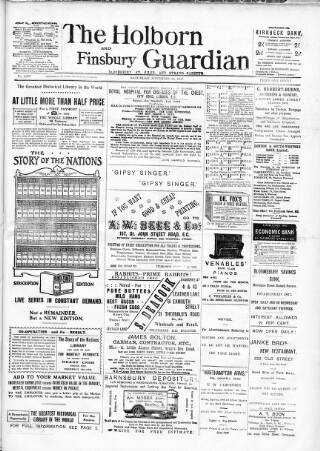 cover page of Holborn and Finsbury Guardian published on November 30, 1901