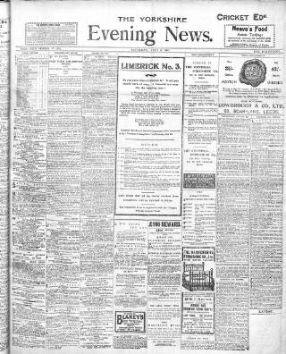 cover page of Yorkshire Evening News published on July 6, 1907