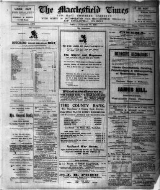 cover page of Macclesfield Times published on November 30, 1917