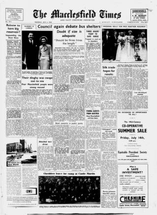 cover page of Macclesfield Times published on July 6, 1950