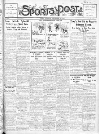 cover page of Sports Post (Leeds) published on September 19, 1925