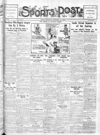 cover page of Sports Post (Leeds) published on November 28, 1925