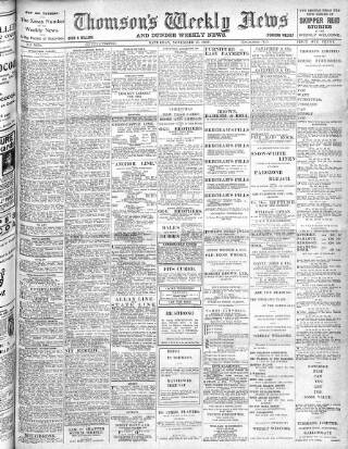 cover page of Thomson's Weekly News published on November 15, 1902