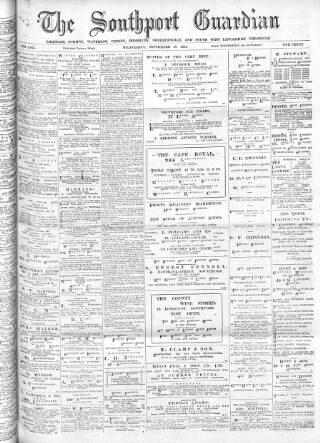 cover page of Southport Guardian published on September 18, 1901