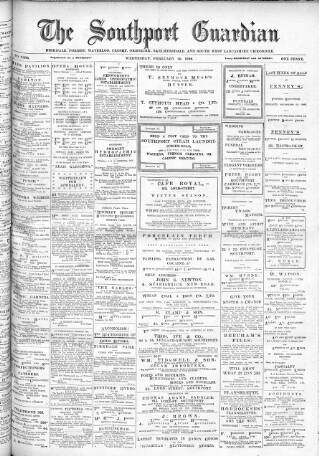 cover page of Southport Guardian published on February 28, 1906