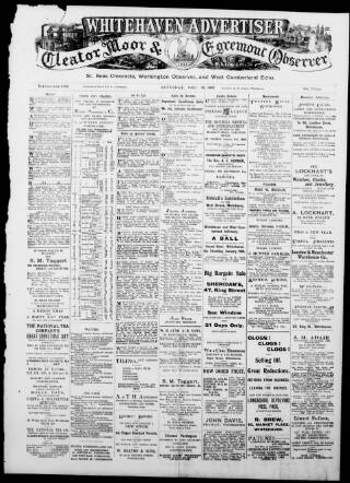 cover page of Whitehaven Advertiser and Cleator Moor and Egremont Observer published on December 30, 1905
