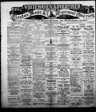 cover page of Whitehaven Advertiser and Cleator Moor and Egremont Observer published on February 28, 1920
