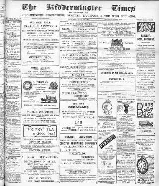 cover page of Kidderminster Times and Advertiser for Bewdley & Stourport published on July 26, 1902