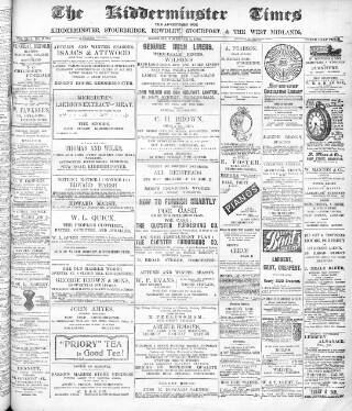 cover page of Kidderminster Times and Advertiser for Bewdley & Stourport published on November 1, 1902
